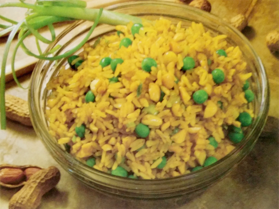 Receta de Arroz al curry con maníes